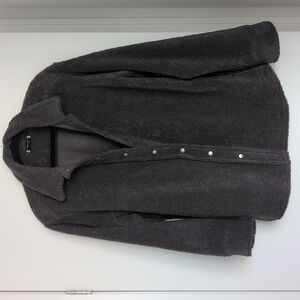 Women's C'est Moi Sherpa Cozy Grey Button-Up Jacket